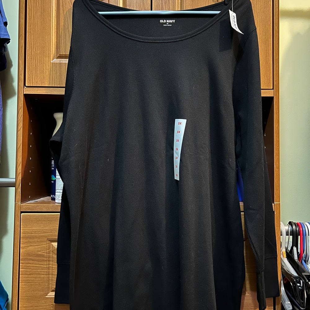 Old Navy Women's Long Sleeve Black Thermal Shirt